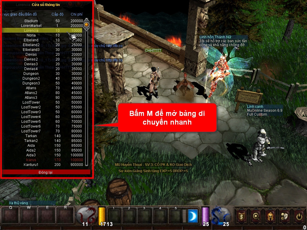 Chức năng chính của Game MU Chúa Tể Chức năng chính của Game MU Chúa Tể