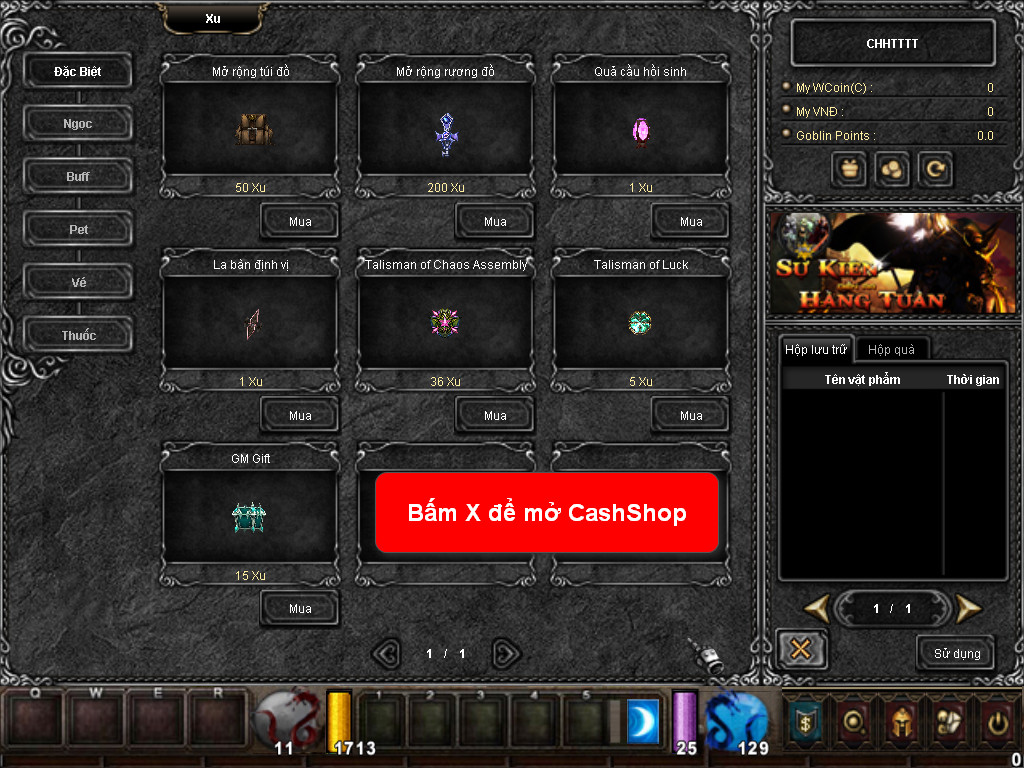 Chức năng chính của Game MU Chúa Tể Chức năng chính của Game MU Chúa Tể
